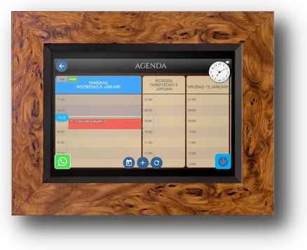memory lane tablet showing the intelligent agenda